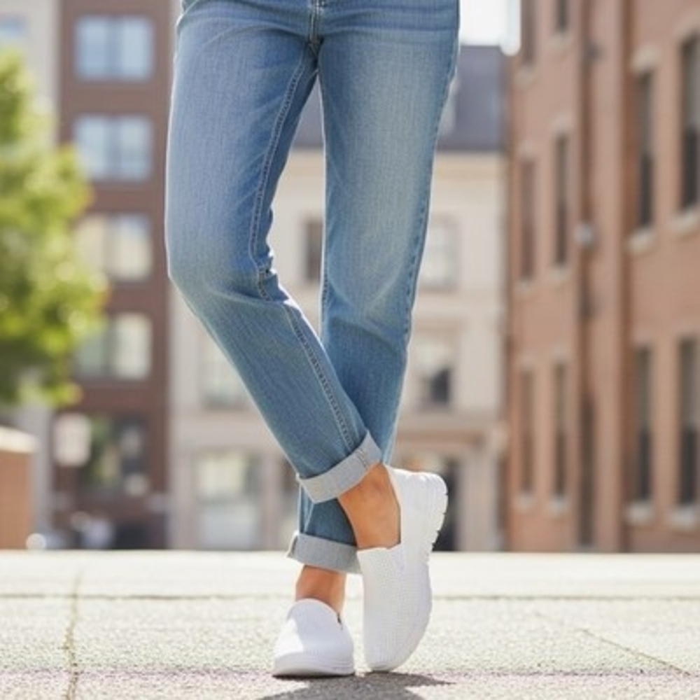 Women’s White Mesh Athletic Sneakers Walking Moccasins Shoes Sz US 10/ EU 41 New - Picture 3 of 10